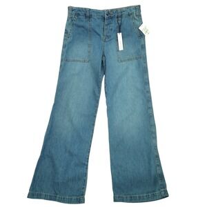 Sanctuary Army Pant Jeans 31 Semi High Rise Straight Leg Utility Denim NWT